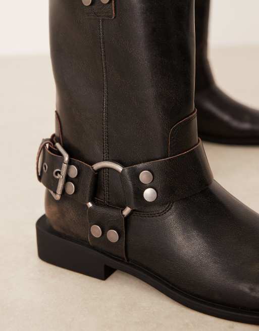 ASOS DESIGN - Arley - Bikerlaarzen met harnas in bruin, 2 van 4