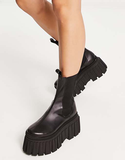 Arlo Zip Front Chunky Ankle Boots