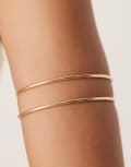 [ASOS DESIGN] ASOS DESIGN arm cuff with two banded detail in gold tone M-L GOLD