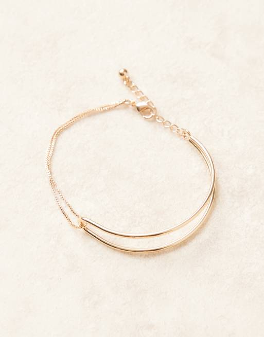 ASOS DESIGN – Armband in Gold mit filigranem Design und Kettendetail, 2 von 3