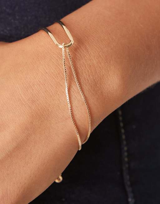 ASOS DESIGN – Armband in Gold mit filigranem Design und Kettendetail, 3 von 3