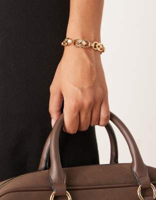 ASOS DESIGN - Armband in Gold-Optik mit Kettengliedern im Vintage-Stil-Goldfarben