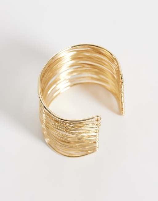 ASOS DESIGN armband med flera trådar i guldfärg, 2 av 3