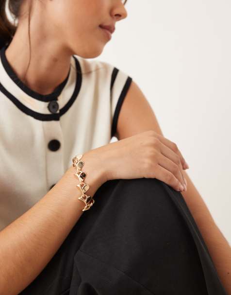 ASOS DESIGN - Armband met hartvormig detail in goudkleur - view 1