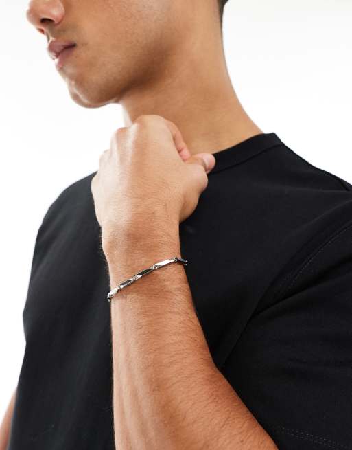 ASOS DESIGN - Armband met rechthoekige schakels in zilverkleur, 3 van 4
