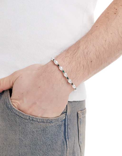 ASOS DESIGN – Armband mit Kunstperlen in Weiß