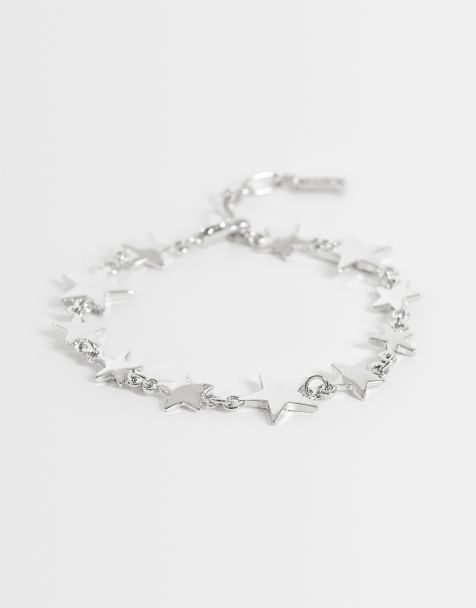 ASOS DESIGN Armband mit Stern-Gliederkette in Silber - view 1