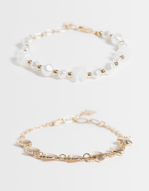 ASOS DESIGN – Armbänder in Goldoptik und mit maritimen Motiven, 2er-Pack - view 1