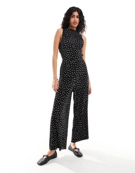 Asos black and white jumpsuit hotsell