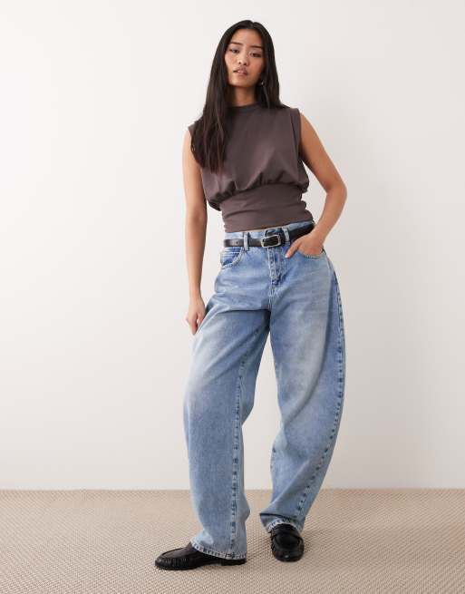 ASOS DESIGN – Ärmelloses, drapiertes Cropped-Oberteil aus Modal in Braun mit Taillierung, 2 von 4