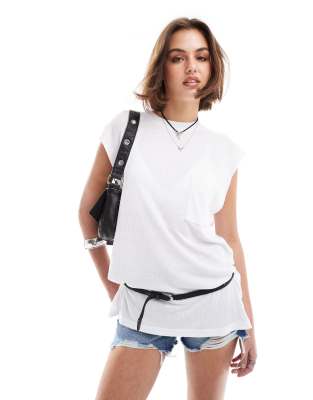 Thumbnail - ASOS DESIGN - Ärmelloses Tanktop in verwaschenem Weiß