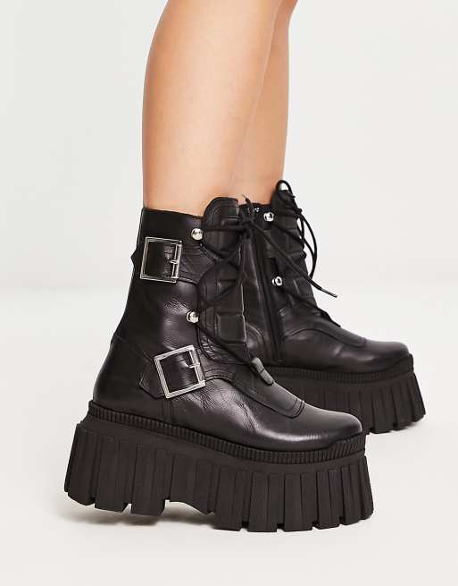 Lamoda Game On chunky ankle boots in black