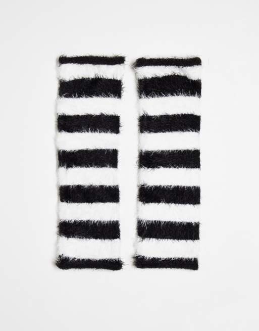 ASOS DESIGN - Armwarmers met strepen in zwart en wit