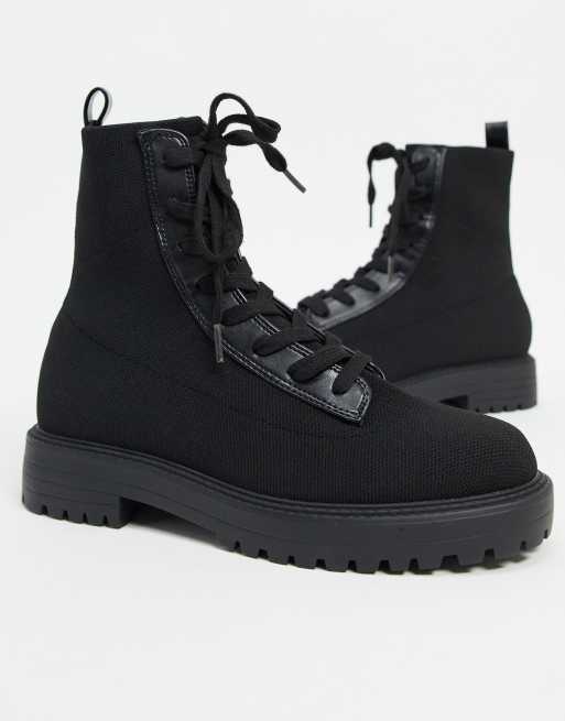 lace up knitted boots