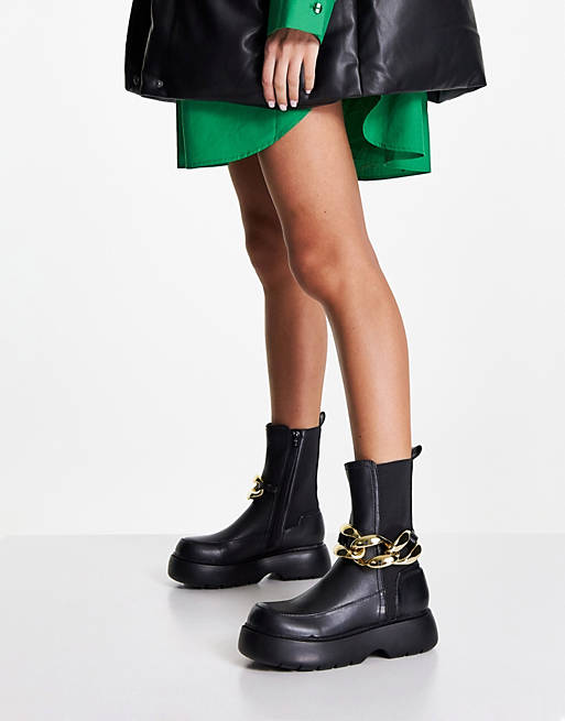  Boots/Artist chelsea boots with chain in black 