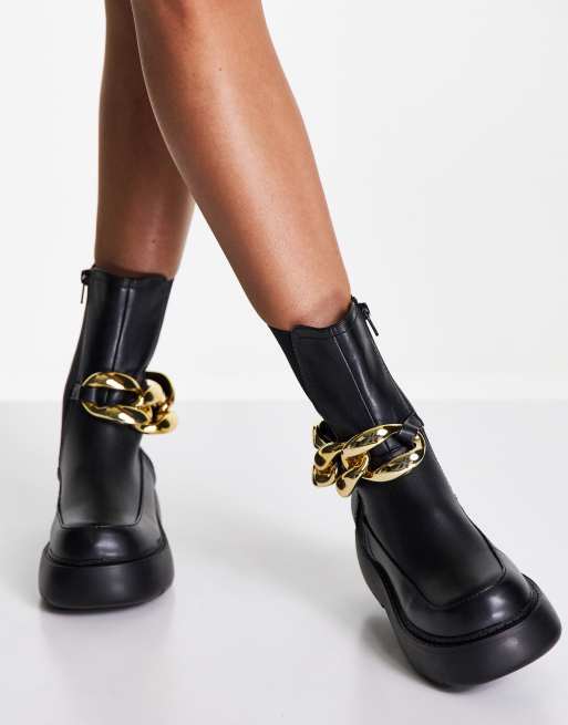 ASOS DESIGN - Artist - Stivaletti Chelsea neri con catenina, 4 di 4