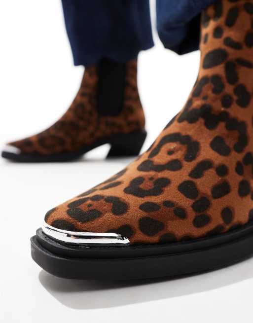 Asos leopard print boots online