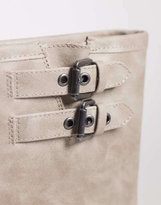 ASOS DESIGN - Asher - Stivali stile biker bassi bianco vintage, 2 di 4