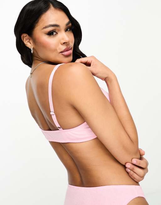 ASOS DESIGN Ashley Confezione da 2 reggiseni taglio corto rosa