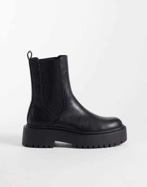 ASOS DESIGN Ashton chunky chelsea boots in black - view 1