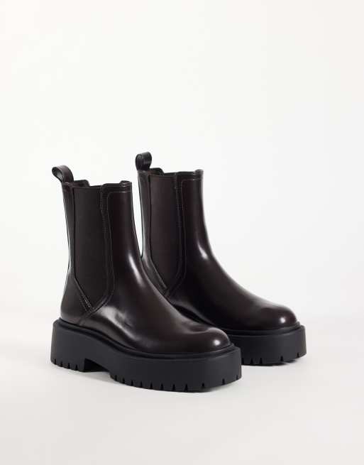 ASOS DESIGN Ashton chunky Chelsea boots in chocoladebruin, 3 van 4