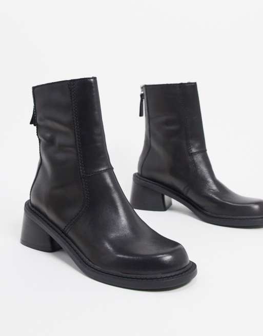 ASOS DESIGN - Asta - Bottes camionneur en cuir de qualité supérieure - Noir