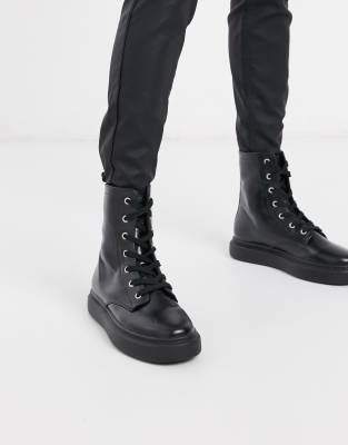 asos black flat boots