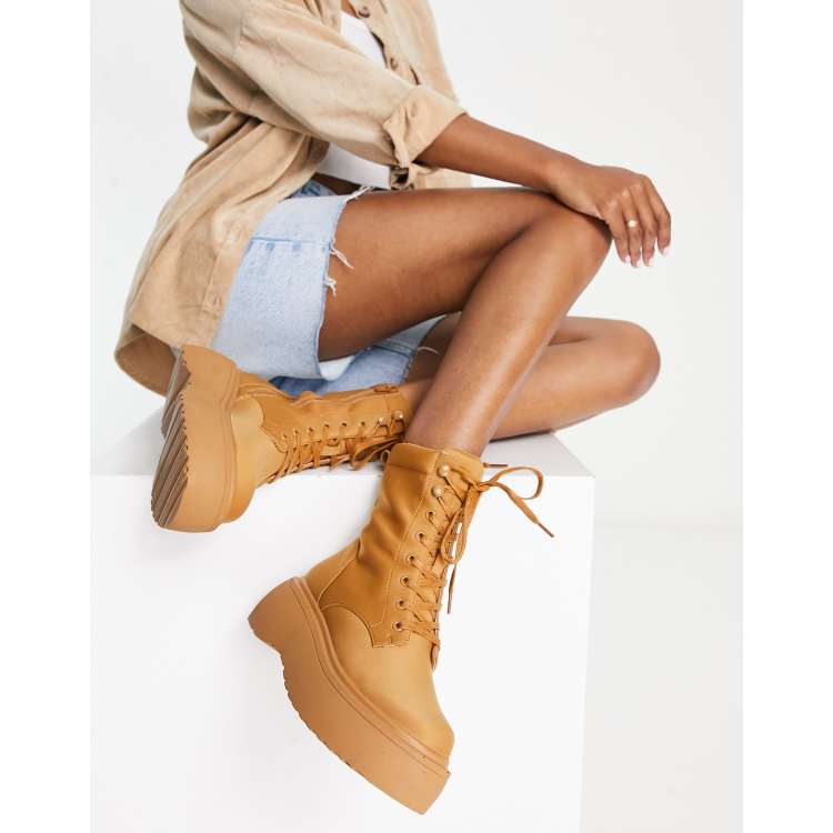 front lace up boots