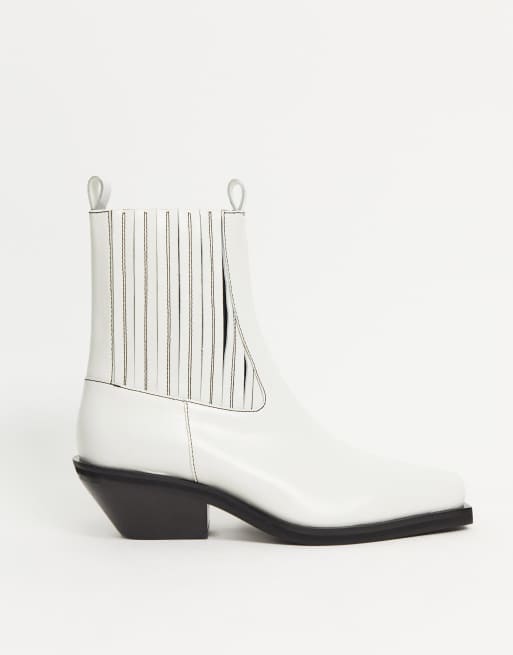 Asos white ankle boots on sale