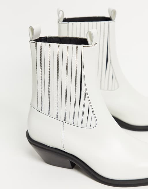 Asos white ankle boots online