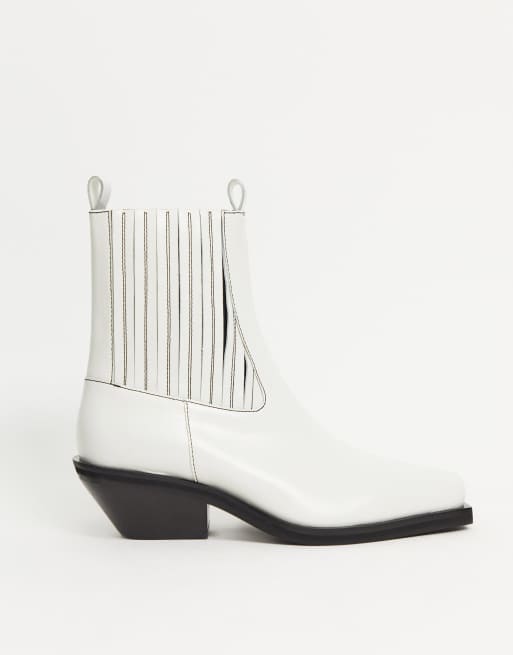 ASOS DESIGN - Astronomy - Bottines en cuir de qualité supérieure - Blanc