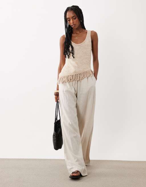 ASOS DESIGN asym fringe twisted knit cami, 2 of 4