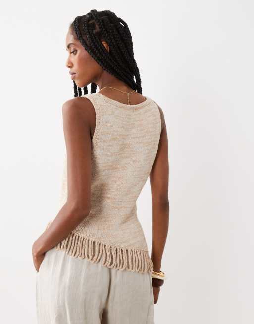 ASOS DESIGN asym fringe twisted knit cami, 4 of 4