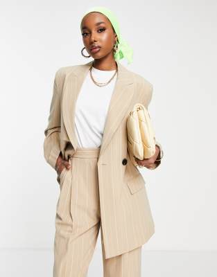 ASOS White Pinstripe Suit Blazer