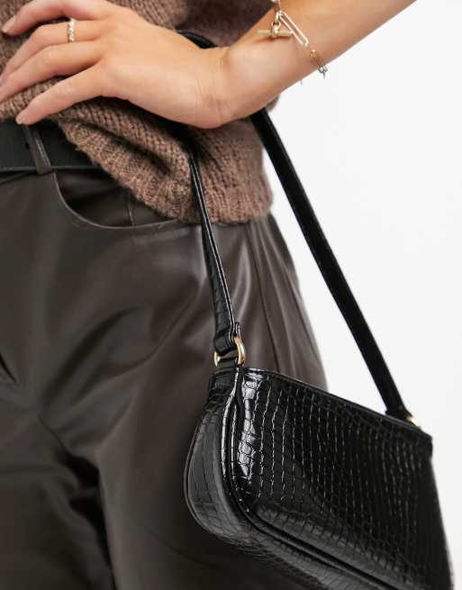 Asos design croc effect 90s shoulder bag on sale