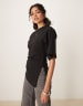 ASOS DESIGN asymmetric cinched t-shirt in black | ASOS