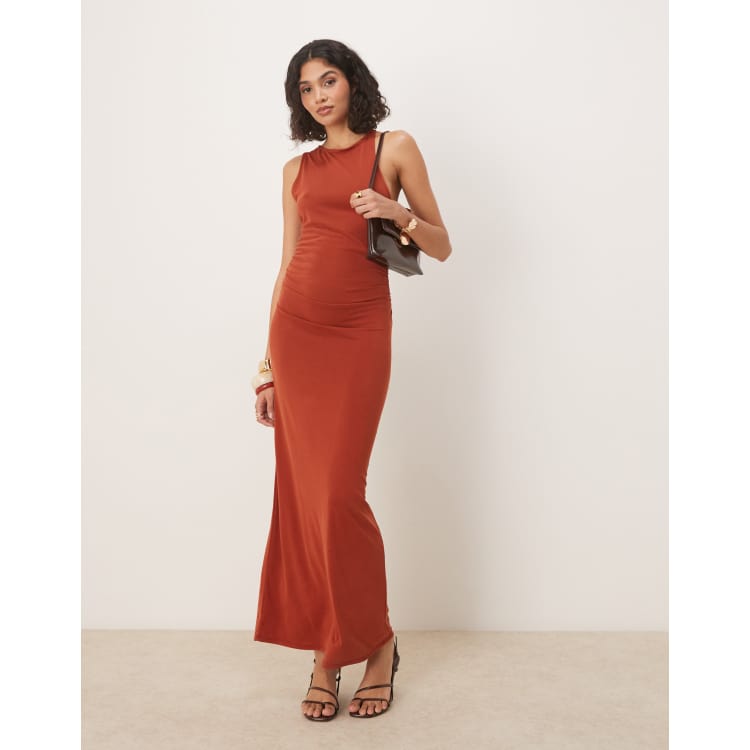 asos red backless dress ASOS DESIGN sleeveless maxi dress with lace up back in red wine