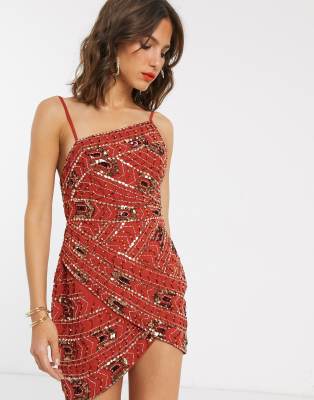 red embellished dress