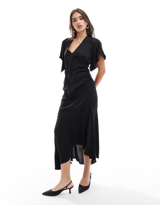 Asos black asymmetric dress fashion