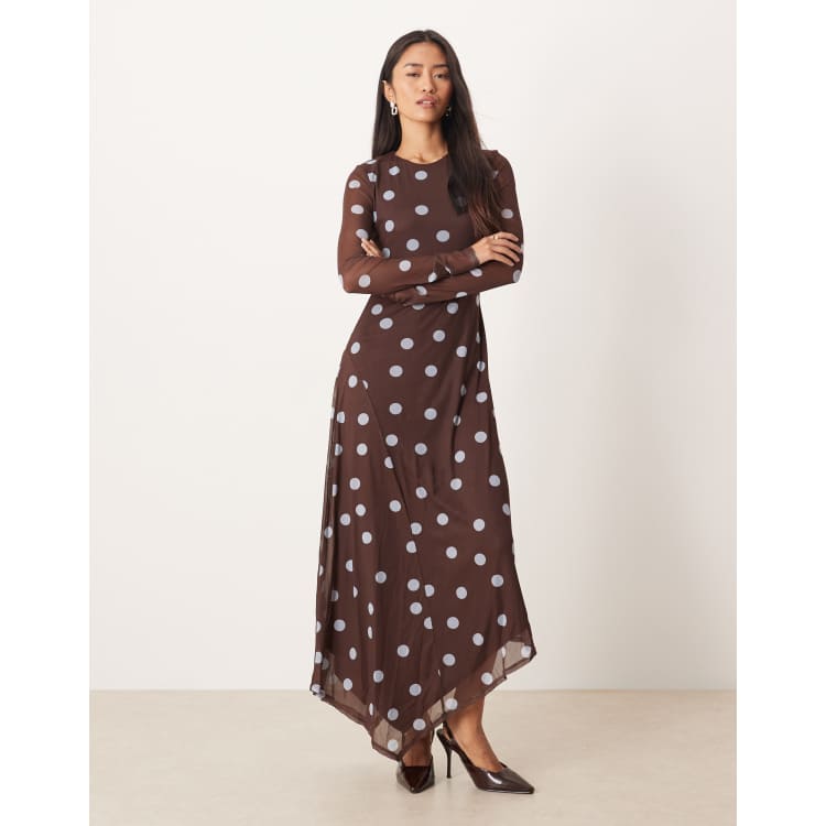 asos design asymmetric neck mesh midi dress Asos Design Asymmetric Neck Contoured Mesh Midi Dress In Black