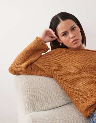 Asos Design Asymmetric Knit Sweater In Multi