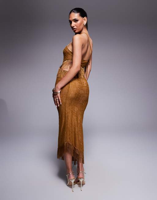 chinese dress ladies Bronze Lace Dress – Garage Boutique main image 0