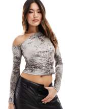 Jaded Rose exclusive off shoulder corset top with volume sleeve in