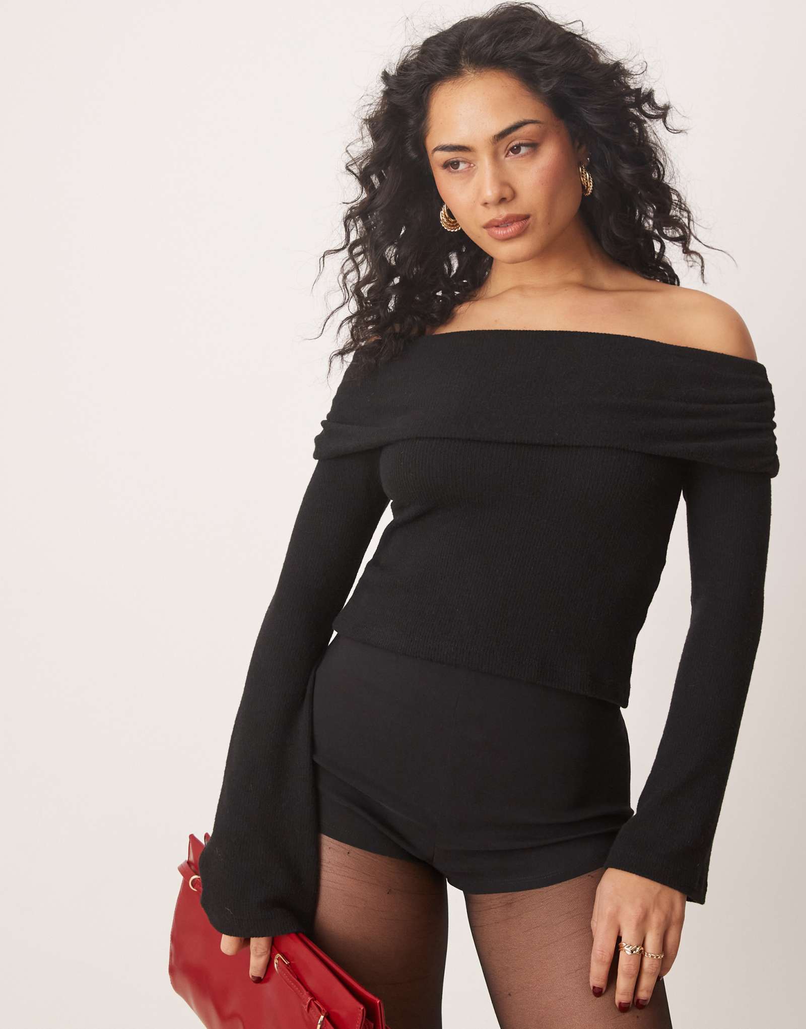 Асимметричный топ ASOS DESIGN super soft с одним плечом черного цвета