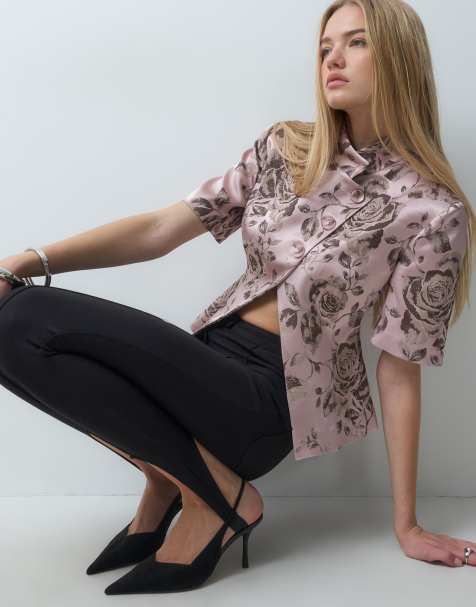 ASOS DESIGN asymmetric short sleeve blazer - view 1