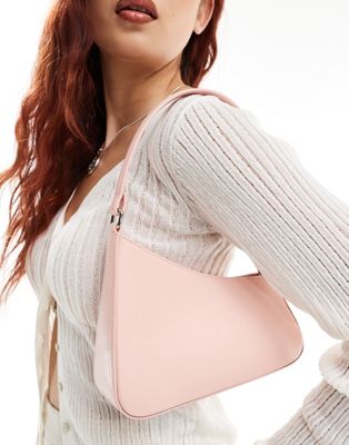 ASOS DESIGN asymmetric shoulder bag in pink