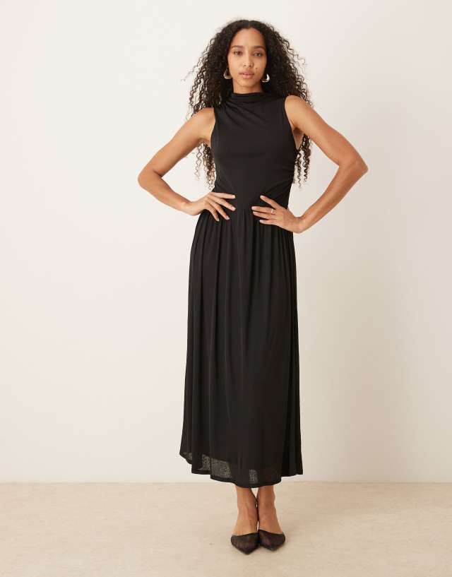 asos black asymmetric dress DESIGN sleeveless dropped waist midi in Color:Marble This regular fit dress Wedding Dress for Girls Asymmetric silk gown in