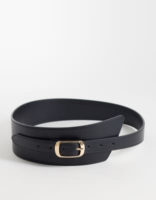 Asos Design Asymmetric Waist Belt In Black