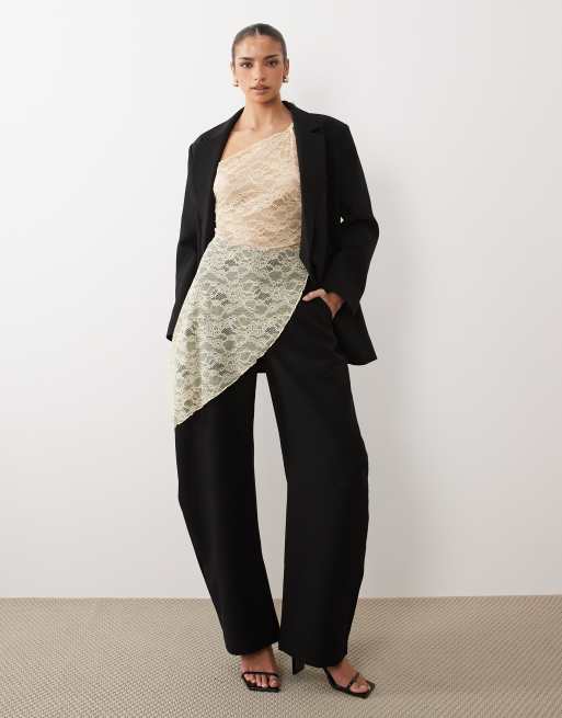 ASOS DESIGN - Asymmetrische kanten top met gestrikte zijkant in geel, 2 van 4
