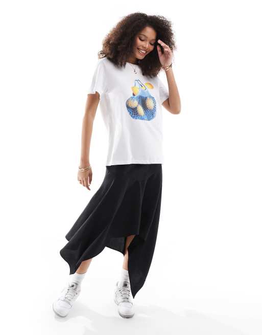 ASOS DESIGN - Asymmetrische midirok in zwart, 2 van 5